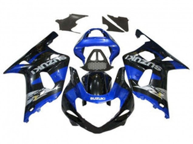 Carénages Moto Suzuki GSXR1000 2000-2002 - Bleu Noir Brillant Chrome