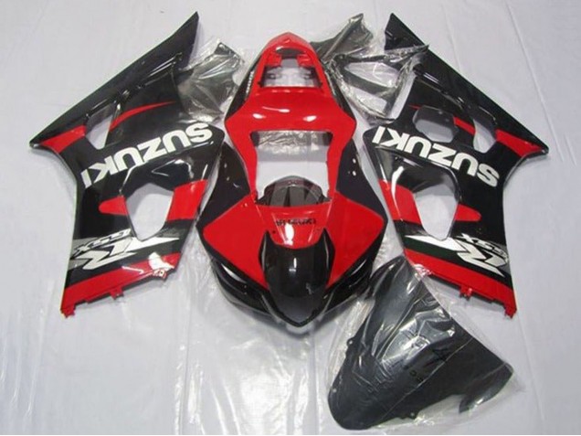Carénages Moto Suzuki GSXR 1000 2003-2004 - Rouge Noir Argent