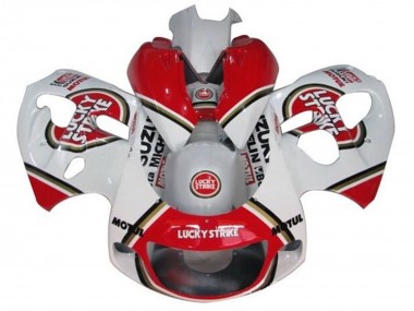 Achetez Carénages Moto Suzuki GSXR 600 / GSXR 750 1996-2000 - Blanc Rouge Lucky Strike