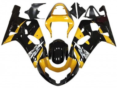 Achetez Carénages Moto Suzuki GSXR 600 / GSXR 750 2001-2003 - Jaune Argent Noir Brillant
