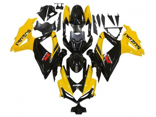 Carénages Moto Suzuki GSXR 600 / GSXR 750 2008-2010 - Jaune Noir Brillant Rouge