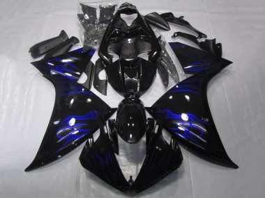 Achetez Carénages Moto Yamaha YZF 1000 R1 2009-2011 - Noir Brillant Bleu Flamme