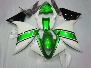 Achetez Carénages Moto Yamaha YZF 1000 R1 2009-2011 - Blanc Vert Métallisé Noir
