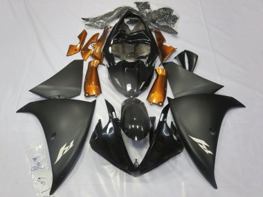 Achetez Carénages Moto Yamaha YZF 1000 R1 2012-2014 - Noir Brillant Noir Mat Orange