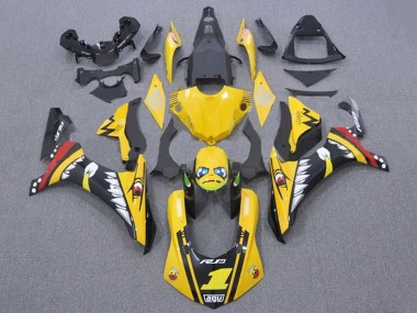 Achetez Carénages Moto Yamaha YZF 1000 R1 2015-2019 - Jaune Rouge Requin