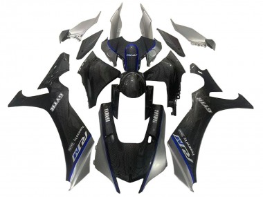 Achetez Carénages Moto Yamaha YZF 1000 R1 2020-2025 - Fausse Fibre de Carbone Argent Bleu