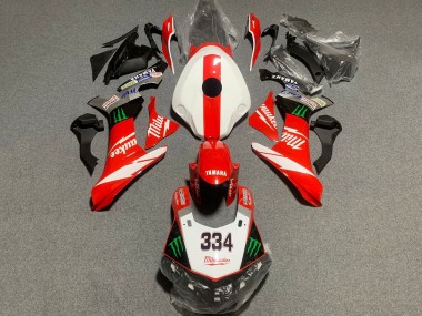Achetez Carénage Moto Yamaha YZF 1000 R1 2020-2025 - Blanc Rouge Noir Vert Monstre Milwaukee