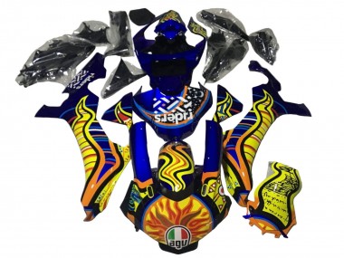 Achetez Carénages Moto Yamaha YZF 1000 R1 2020-2025 - Bleu Jaune Orange Tribal Sun