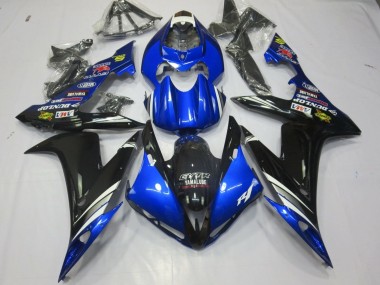 Achetez Carénages Moto Yamaha YZF 1000 R1 2004-2006 - Bleu Blanc Argent Noir GYTR Yamalube Dunlop