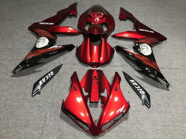 Achetez Carénage Moto Yamaha YZF 1000 R1 2004-2006 - Rouge Noir Mat