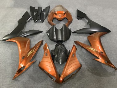 Achetez Carénages Moto Yamaha YZF 1000 R1 2004-2006 - Orange Fausse Fibre de Carbone Noir Mat