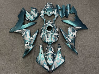 Achetez Carénages Moto Yamaha YZF 1000 R1 2004-2006 - Teal Vert Blanc Gris Camouflage