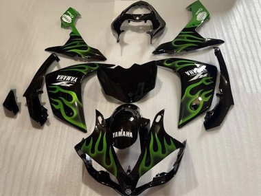 Achetez Carénages Moto Yamaha YZF 1000 R1 2007-2008 - Noir Brillant Vert Flamme