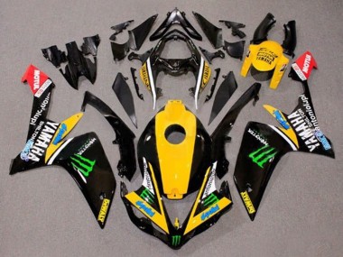 Achetez Carénages Moto Yamaha YZF 1000 R1 2007-2008 - Jaune Blanc Noir Vert Monstre Dewalt