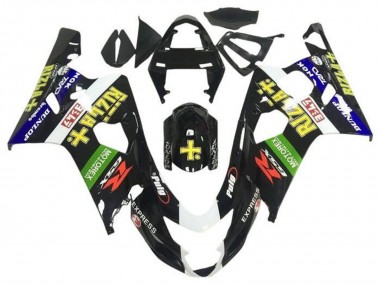 Achetez Carénages Moto Suzuki GSXR 600 / GSXR 750 2004-2005 - Noir Brillant Bleu Vert Jaune Rizla