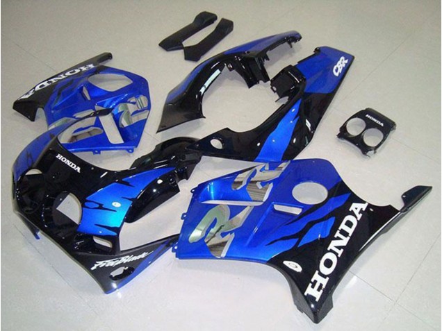 Carénages Moto Honda CBR250RR MC19 1988-1989 - Bleu Noir Brillant
