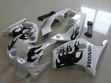 Achetez Carénages Moto Honda CBR250RR MC19 1988-1989 - Blanc Noir Brillant Flamme
