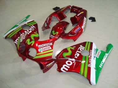 Achetez Carénages Moto Honda CBR250RR MC22 1990-1998 - Rouge Blanc Vert MoviStar