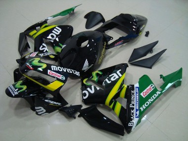 Achetez Carénages Moto Honda CBR600RR 2003-2004 - Noir Brillant Jaune Vert MoviStar