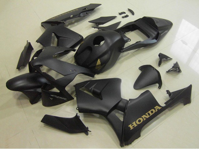 Carénages Moto Honda CBR600RR 2003-2004 - Noir Mat Or Décalque