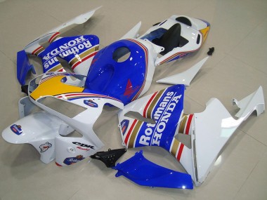 Achetez Carénages Moto Honda CBR600RR 2003-2004 - Blanc Bleu Jaune Rothmans