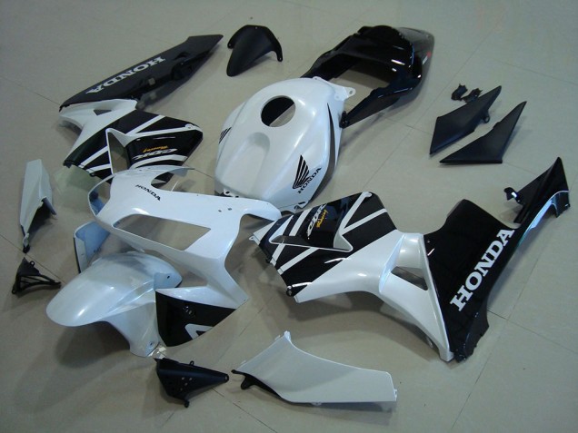 Carénages Moto Honda CBR600RR 2003-2004 - Blanc Noir Brillant
