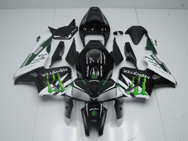 Carénage Moto Honda CBR600RR 2005-2006 - Noir Brillant Blanc Vert Monstre