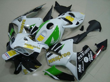 Achetez Carénages Moto Honda CBR600RR 2005-2006 - Blanc Vert Jaune Noir Brillant Hannspree