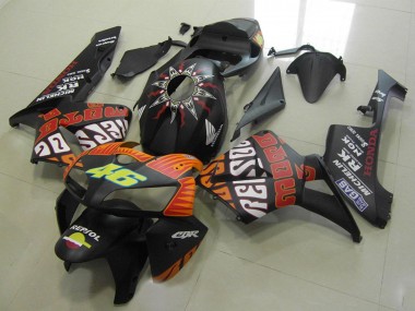 Achetez Carénages Moto Honda CBR600RR 2005-2006 - Noir Mat Orange Jaune Rossi 46