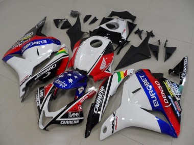 Achetez Carénages Moto Honda CBR600RR 2009-2012 - Blanc Rouge Bleu Noir Brillant EuroBet Lee Étoile