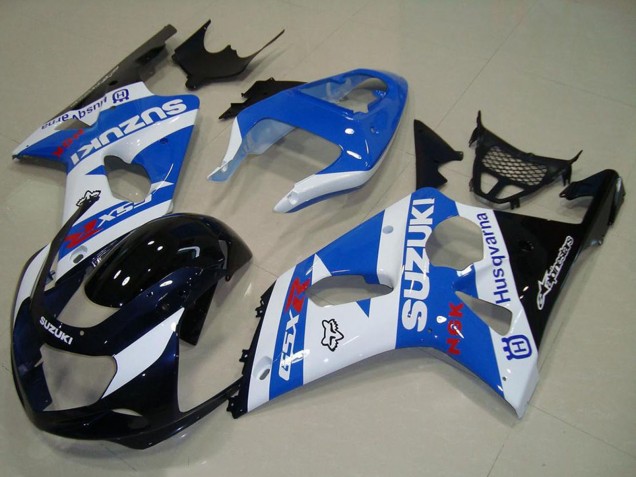 Carénages Moto Suzuki GSXR 1000 2000-2002 - Blanc Bleu Noir Brillant