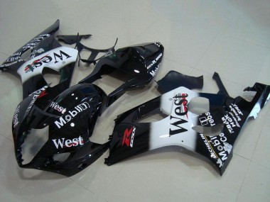 Achetez Carénages Moto Suzuki GSXR 1000 2003-2004 - Noir Brillant Blanc West Rouge