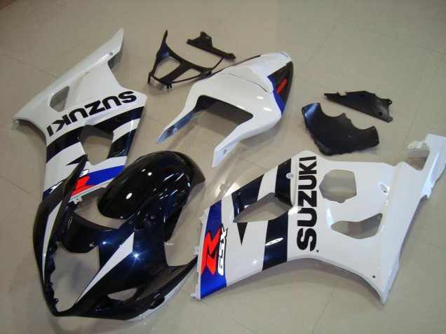 Carénages Moto Suzuki GSXR 1000 2003-2004 - Blanc Bleu Bleu Foncé Rouge