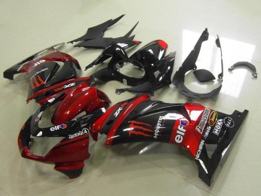 Achetez Carénages Moto Kawasaki ZX250R 2008-2012 - Bonbon Rouge Noir Brillant Elf Touch4 Monstre