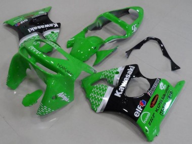 Achetez Carénages Moto Kawasaki ZX6R 1998-1999 - Vert Blanc Argent Noir Brillant