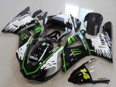 Achetez Carénages Moto Yamaha YZF R1 2000-2001 - Noir Brillant Blanc Vert Monstre