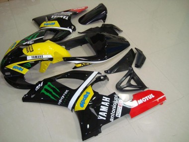 Achetez Carénages Moto Yamaha YZF R1 2000-2001 - Noir Brillant Jaune Blanc Rouge Monstre Motul