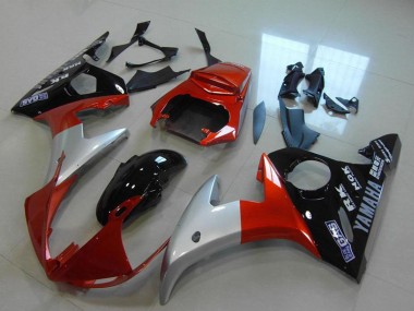 Achetez Carénages Moto Yamaha YZF R6 2003-2004 - Rouge Argent Noir Brillant