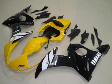 Achetez Carénages Moto Yamaha YZF R6 2003-2004 - Jaune Blanc Noir Brillant