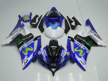 Achetez Carénages Moto Yamaha YZF R6 2008-2016 - Bleu Blanc Noir Brillant Vert Monstre MoviStar Yamalube ENEOS