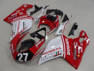 Achetez Carénages Moto Ducati 1098 2007-2014 - Blanc Rouge Noir Brillant Banner 27