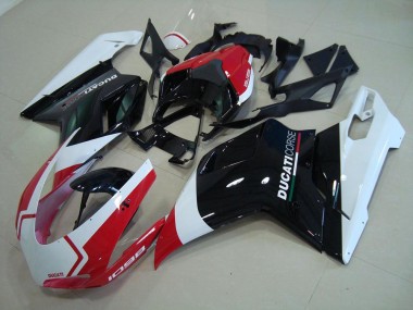 Achetez Carénages Moto Ducati 1098 2007-2014 - Blanc Rouge Noir Brillant Corse
