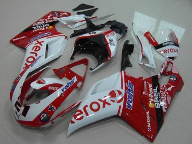 Achetez Carénage Moto Ducati 848 1098 1198 2007-2014 - Blanc Rouge Noir Brillant Valsir Xerox OEM Style 21