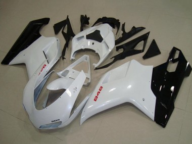 Achetez Carénages Moto Ducati 848 2007-2014 - Blanc Noir Brillant