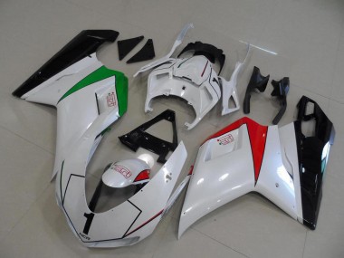 Achetez Carénages Moto Ducati 848 1098 1198 2007-2014 - Blanc Brillant Rouge Vert Noir Brillant