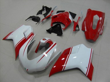 Achetez Carénages Moto Ducati 848 2007-2014 - Blanc Rouge Courses Version