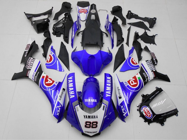 Carénages Moto Yamaha YZF R1 2015-2019 - Blanc Bleu Noir Rouge PATA 88