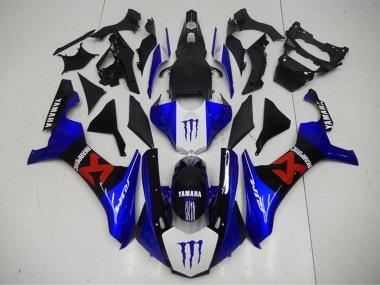 Achetez Carénages Moto Yamaha YZF R1 2015-2019 - Bleu Blanc Noir Rouge Monstre Akropovic