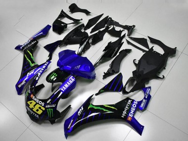 Achetez Carénages Moto Yamaha YZF R1 2015-2019 - Bleu Blanc Noir Vert ENEOS Monstre M1 46