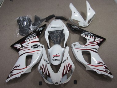 Achetez Carénages Moto Yamaha YZF R1 1998-1999 - Blanc Noir Brillant Rouge Flamme Requin